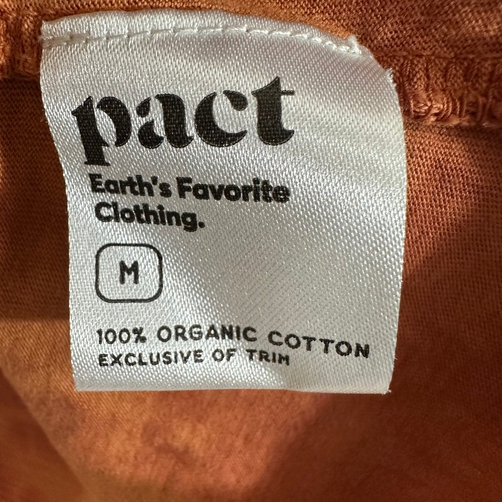 Pact Womens Organic Cotton Tie Dye Scoop Neck Short Sleeve T-Shirt Rust Orange M - Picture 6 of 7
